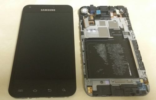 De Buena Calidad pantalla de 800x480 Samsung LCD con el marco para S2 i9100 LCD con negro del digitizador Venta