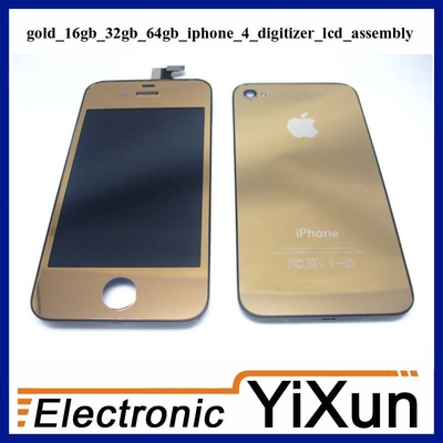 De Buena Calidad LCD con el oro IPhone de los kits del reemplazo de la asamblea del digitizador 4 piezas del OEM Venta