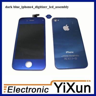 De Buena Calidad Pantalla LCD Digitalizador Kits de reemplazo de Asamblea cromo OEM azul IPhone 4 partes Venta