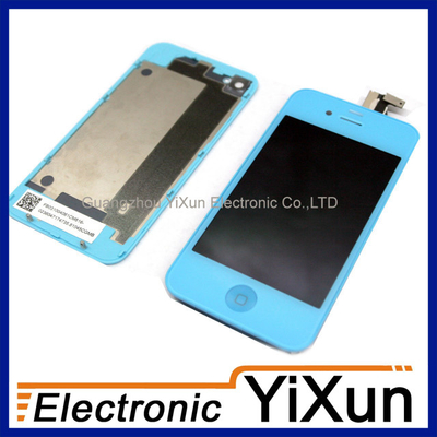 De Buena Calidad LCD de aseguramiento de calidad con digitalizador Asamblea reemplazo Kits azul para IPhone 4 piezas del OEM Venta