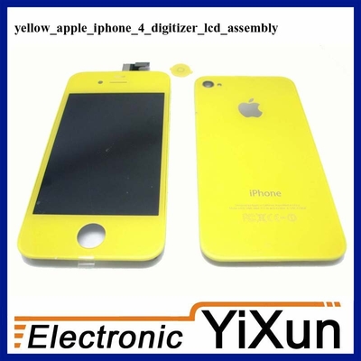 De Buena Calidad LCD con los kits IPhone amarillo del reemplazo de la asamblea del digitizador 4 piezas del OEM Venta